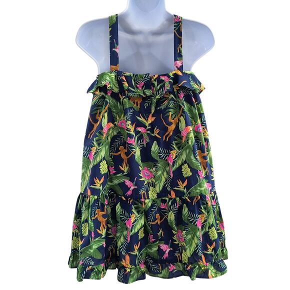 Janie and Jack Jungle Ring Dress Girls Size 12 Navy Blue Halter Peplum Mini - Picture 6 of 16